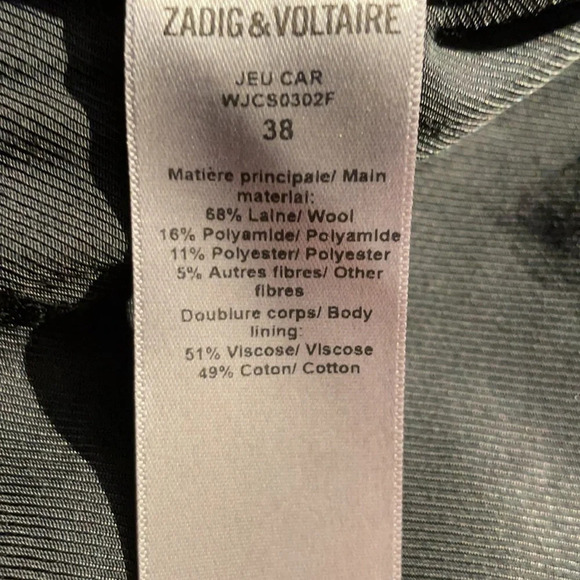 ZADIG & VOLTAIRE Wool Blend Houndstooth Check Mini Skirt size 38 NWT - Picture 5 of 9